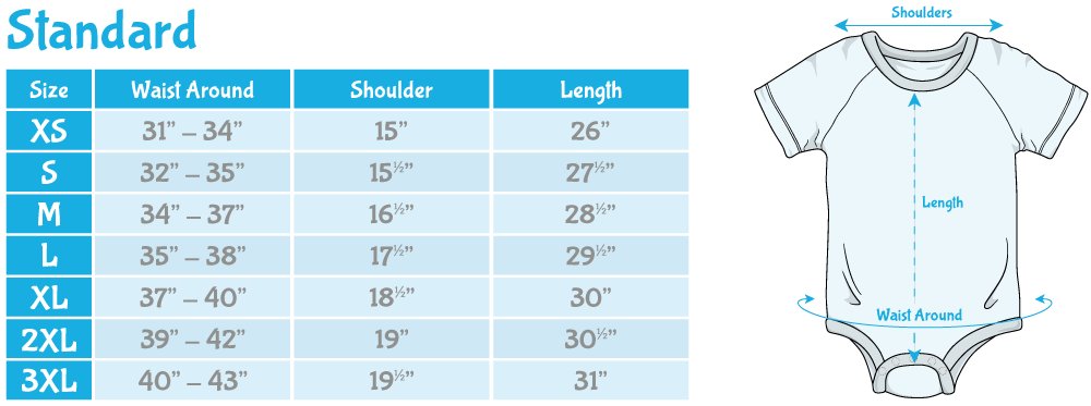 ABU DiaperSuit Standard Sizing Chart
