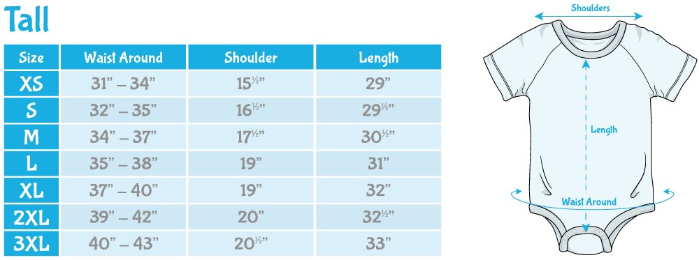ABU DiaperSuit Tall Sizing Chart